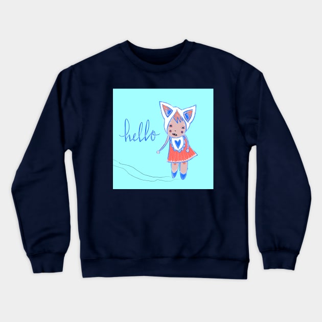 Hello Drunk Monster: Weird Creepy Cute Drinking Creature Crewneck Sweatshirt by Tessa McSorley